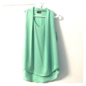 Aqua Sleeveless Blouse